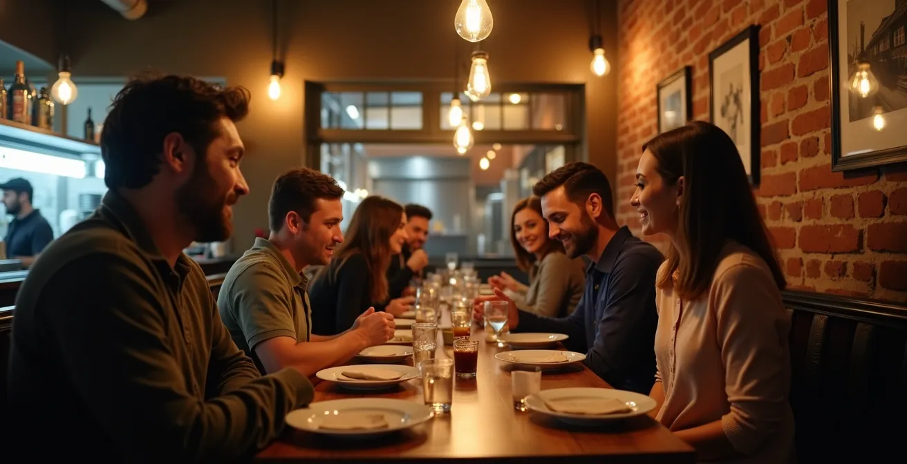 Intimate restaurant interior showing authentic local dining atmosphere