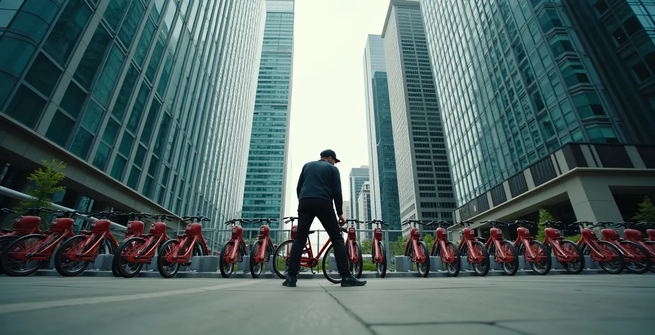 Visual diagram showing the dock swapping technique at Toronto Bike Share stations