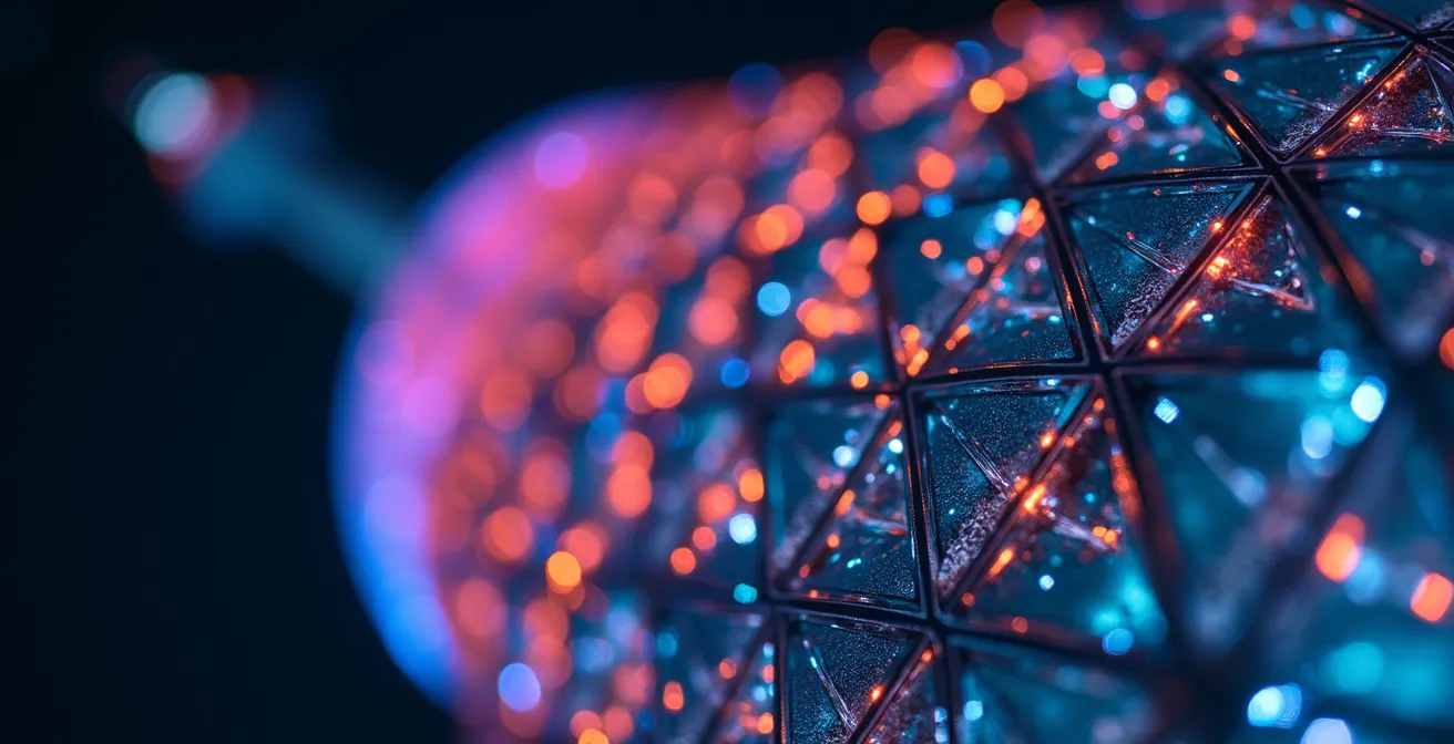 CN Tower displaying vibrant color light show against dark Toronto skyline