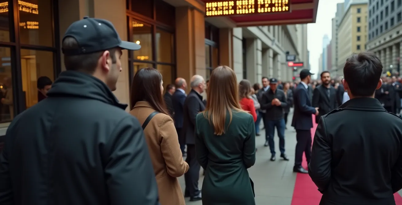 Professional photographers waiting outside luxury hotel in Yorkville during film festival