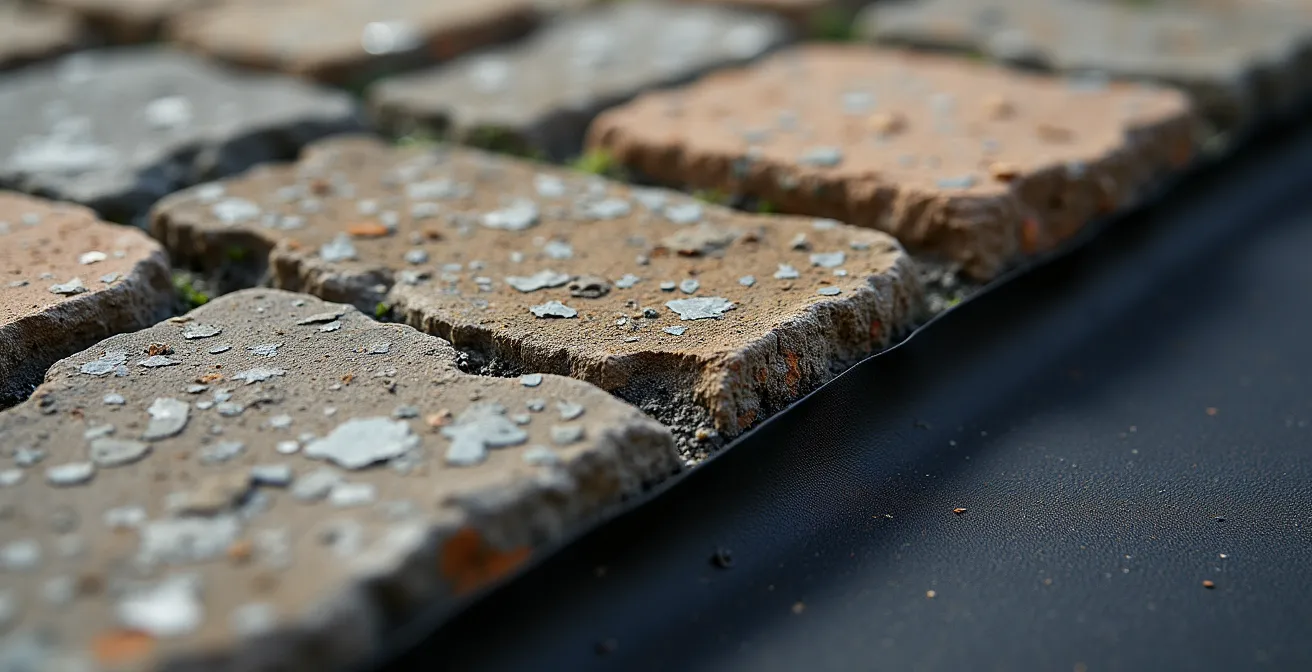 Cross-section view of Victorian home foundation showing stone construction and waterproofing solutions